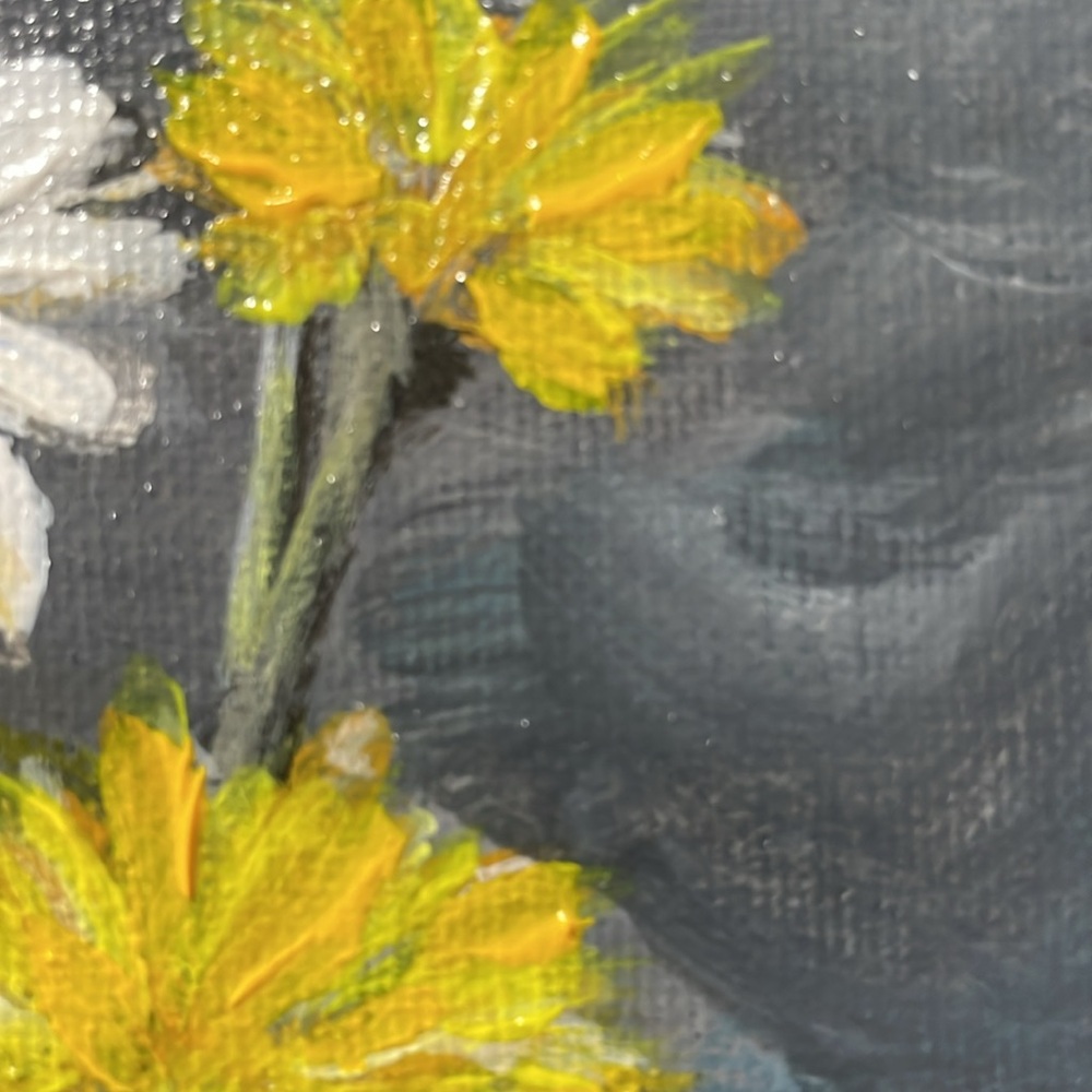 Yellow and White Daisy Flowers Painting - Picture 7 of 10